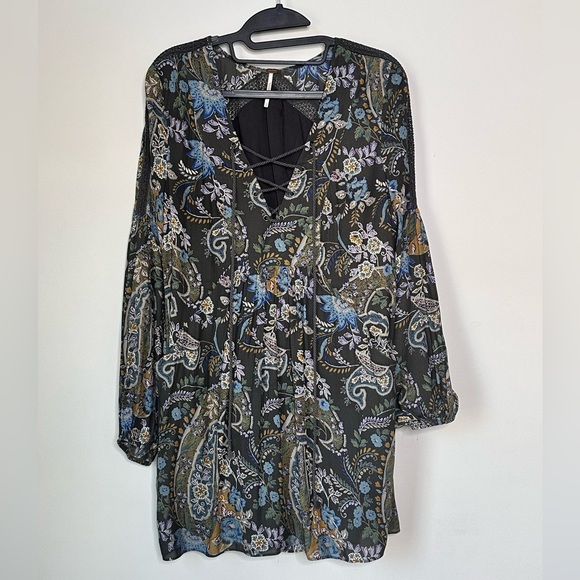 Free People Rain or Shine Floral Boho Tunic Top - Picture 1 of 4